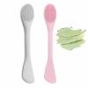 Pore Scrubber, Double-End Silicone Face Mask Brush Silicone Face Scrubber, 2Pcs Soft Mask Applicator Tool for Facial Mud,Facial Cleansing Brushes for Makeup Skincare Removal, Pink and Grey view 1