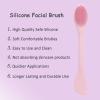 Pore Scrubber, Double-End Silicone Face Mask Brush Silicone Face Scrubber, 2Pcs Soft Mask Applicator Tool for Facial Mud,Facial Cleansing Brushes for Makeup Skincare Removal, Pink and Grey view 4
