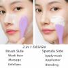 2 in 1 Facial Cleansing Brush&Silicone Face Mask Applicator, 2PCS Face Mask Brush Face Scrubber for Exfoliating, Massaging, Remove Blackheads, Applicator for Mud, Body Lotion, DIY Mask, Pink & Purple view 2