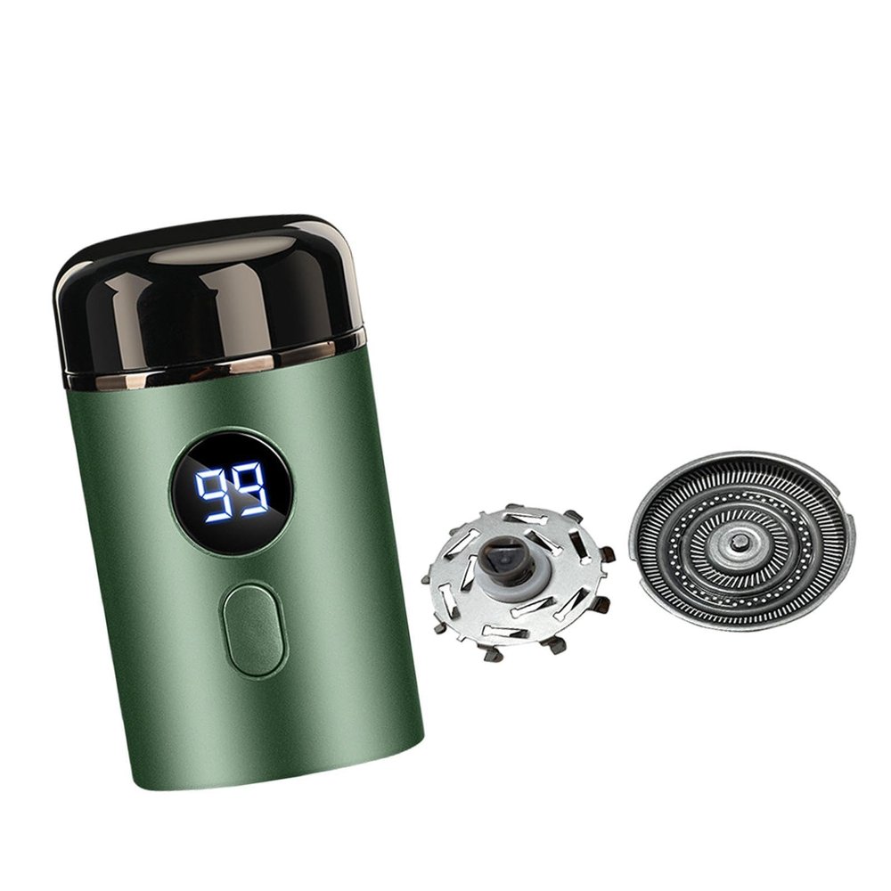 Hzskjyt Cordless Mini Shaver for Facial Hair and Beard Trimming on The Go, Green