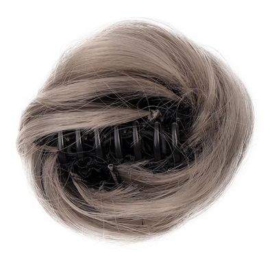Bun, Mini Cat Ear Claw Clip for Messy Bun, Synthetic Hair Wig Accessory for Women(Coffee)