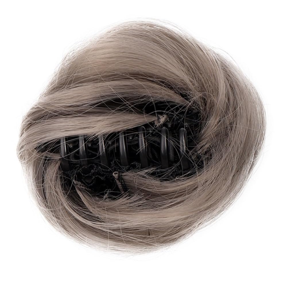 Bun, Mini Cat Ear Claw Clip for Messy Bun, Synthetic Hair Wig Accessory for Women(Coffee)
