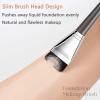 ZORLYS Foundation Brush for Liquid Makeup, Fast Flawless Flat Top Kabuki Makeup Brushes Face Cosmetics Brush Ultra Thin Facial Brush Long Wood Handle Design for Liquid Foundation, Blending Cream,Black view 2