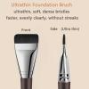ZORLYS Foundation Brush for Liquid Makeup, Fast Flawless Flat Top Kabuki Makeup Brushes Face Cosmetics Brush Ultra Thin Facial Brush Long Wood Handle Design for Liquid Foundation, Blending Cream,Black view 3