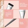 ZORLYS Foundation Brush for Liquid Makeup, Fast Flawless Flat Top Kabuki Makeup Brushes Face Cosmetics Brush Ultra Thin Facial Brush Long Wood Handle Design for Liquid Foundation, Blending Cream,Black view 4