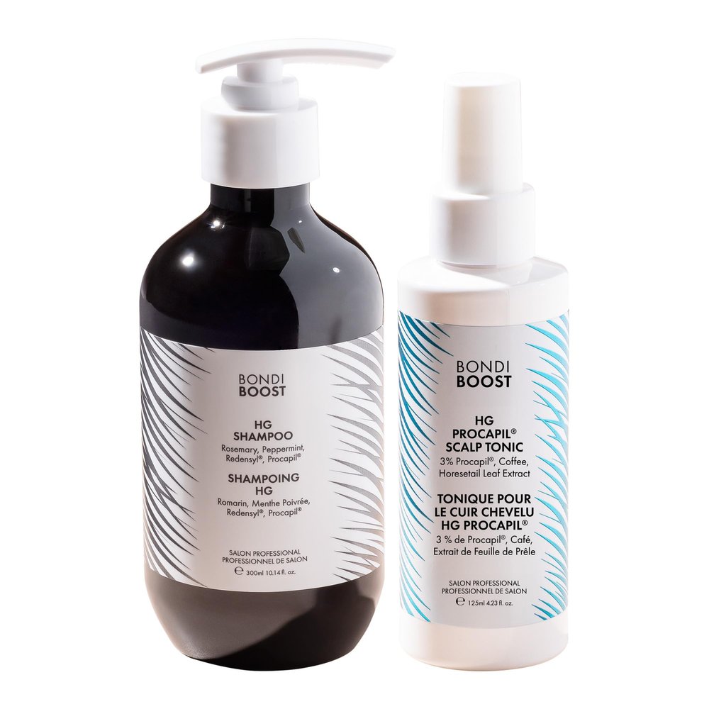 BONDIBOOST HG Shampoo & Procapil Hair Tonic Bundle  For Thinning Hair, Boosts Volume & Density, Hydrating, Lightweight, Sulfate-Free, Vegan/Cruelty-Free, Australian Made, 10.14 fl oz + 4.23 fl oz