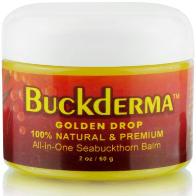 Beesaluxe Buckderma - 100% Natural All-In-One Seabuckthorn Balm - Facial Moisturizer, Oil Cleanser, Overnight Mask, Makeup Remover, Lip Balm, Hand Cream, Foot Butter and More