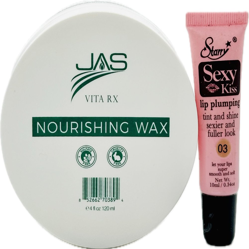 JAS Vita RX Nourishing Nutriwax for styling 4 Oz "Free Lip Plumping Gloss 10 Ml"