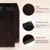 Charites Clip in Hair Extensions Real Human Hair Short Extensions for Women Adding Volume 2 Pcs Invisible Clip on Hairpieces with Thinning 10 Inch Dark Brown view 3