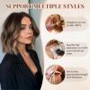 Charites Clip in Hair Extensions Real Human Hair Short Extensions for Women Adding Volume 2 Pcs Invisible Clip on Hairpieces with Thinning 10 Inch Dark Brown view 4