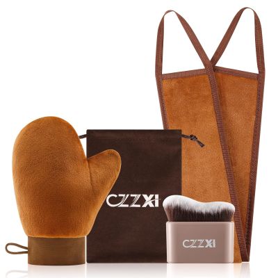 CZZXI Tanning Mitt, Body Brush & Back Tanner Applicator Kit  Self-Tan Applicator for Body, Face & Hard-to-Reach Areas | Includes Storage Pouch