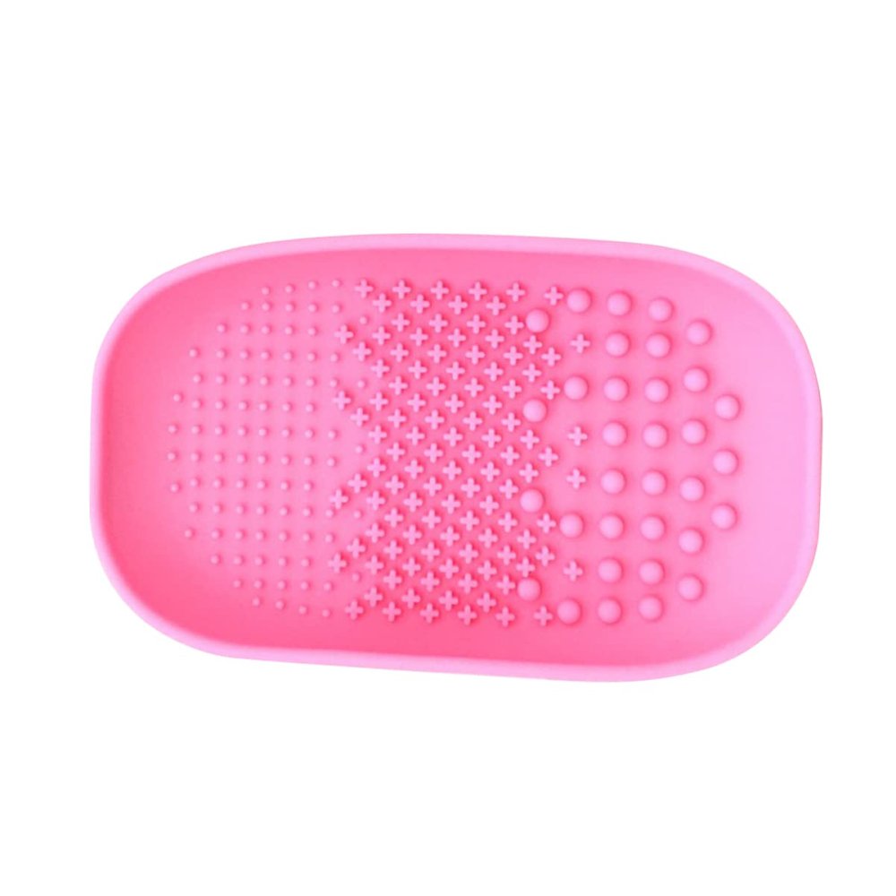 DECOMELODY 1PC Makeup Brush Cleaning Pad Handheld Scrubber for Washing for Makeup Lovers Convenient Cleaning Dish Random Color
