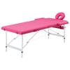 CHARMMA Foldable Massage Table 2 Zones Aluminum Pink,Massage Tables-110194 view 1