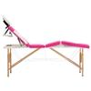 CHARMMA Foldable Massage Table 4 Zones Wood White and Pink,Massage Tables-110226 view 2