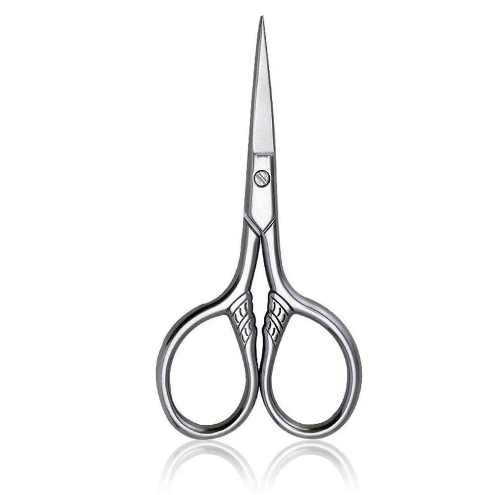 1Pcs Stainless Steel Small Makeup Grooming Scissors Eyebrows For Manicure Nail Cuticle Beard And Mustache Trimmer Nose Hair Tool(Red)