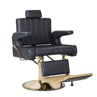 IJIALIFE Salon Barber Chair for Hair Stylist, Reclining Beauty Chair with Heavy Duty Hydraulic Pump, 360 Swivel Hair Styling Chair for Barbershop Beauty Spa Salon Home (Black & Gold, Standard)