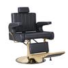 IJIALIFE Salon Barber Chair for Hair Stylist, Reclining Beauty Chair with Heavy Duty Hydraulic Pump, 360 Swivel Hair Styling Chair for Barbershop Beauty Spa Salon Home (Black & Gold, Standard) view 1