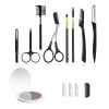 13-in-1 Eyebrow Trimming Kit with Double Magnification Vanity Mirror, Eyebrow Grooming Kit for Women/Men, Includes Scissors with Comb, Straight and Folding Razors, Brushes, Tweezers, Replacement Head view 1