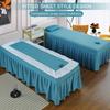 Green,180 * 70cm(S),LDLCYCN Massage Table Bed Skirt with Face Hole Massage Bed Fitted Sheet Full Wrap Reusable Beauty Bed Cover Massage Couch Cover Spa Bed Cover for Salon Massage Washable view 3