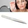 Eyebrow with Comb, Multi Purpose Eyebrow Tweezers, Professional Stainless Steel Slant Tip Tweezer for Eyebrows or Hair (Silver) view 3