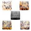 5pcs French Hair Side Comb, Leopard Small French Side Comb Decorative Twist Bun Hold Clips Hair Styling Accessories for Girls Women (5 Styles) view 1