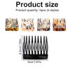 5pcs French Hair Side Comb, Leopard Small French Side Comb Decorative Twist Bun Hold Clips Hair Styling Accessories for Girls Women (5 Styles) view 2