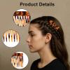 5pcs French Hair Side Comb, Leopard Small French Side Comb Decorative Twist Bun Hold Clips Hair Styling Accessories for Girls Women (5 Styles) view 3