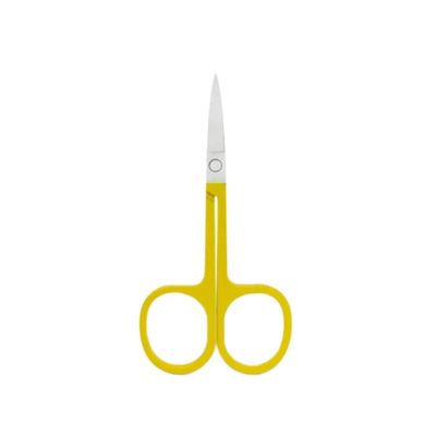 1 Pc Eyebrow Scissor Makeup Eyelash Trimmer Facial Hair Remover Manicure Nail Cuticle Scissors Beauty Tools Eyelash Scissors(Yellow)