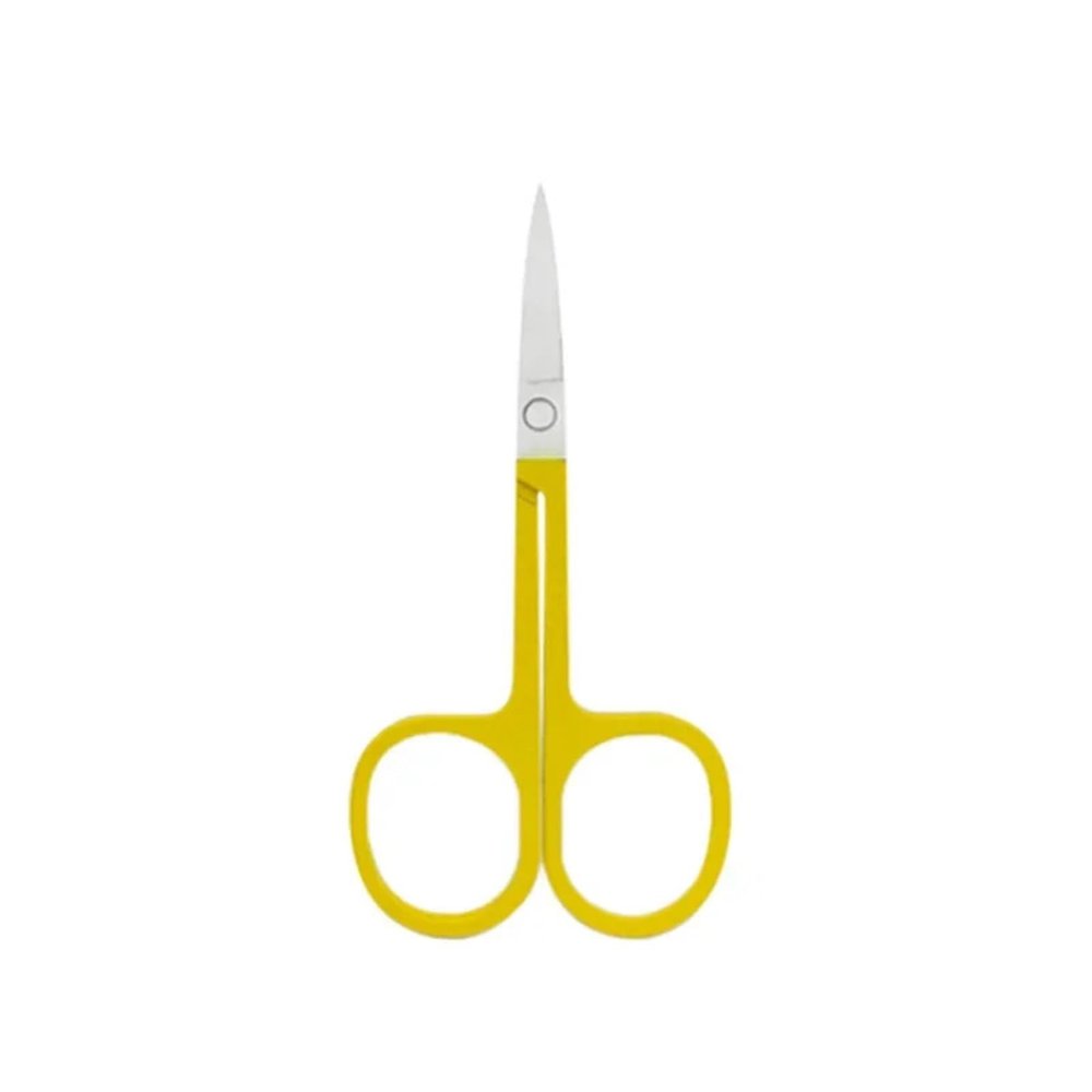 1 Pc Eyebrow Scissor Makeup Eyelash Trimmer Facial Hair Remover Manicure Nail Cuticle Scissors Beauty Tools Eyelash Scissors(Yellow)