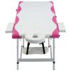 CHARMMA 3-Zone Foldable Massage Table Aluminum White and Pink,Massage Tables-110242 view 2