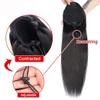 100% Human Hair Ponytail Extensions Straight Drawstring Ponytails Natural Human Hair Piece Clip in Ponytail Hairpieces for Women, Darkest Brown (Straight Hair, 24 inch) view 4