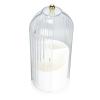 AMAKO Makeup Brush Holder with Lid: 360 Rotating Makeup Organizer for Vanity, Desktop & Bathroom Countertop, Clear and Dust Proof (White Base with Clear Lid) view 1