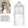 AMAKO Makeup Brush Holder with Lid: 360 Rotating Makeup Organizer for Vanity, Desktop & Bathroom Countertop, Clear and Dust Proof (White Base with Clear Lid) view 3