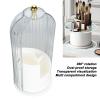 AMAKO Makeup Brush Holder with Lid: 360 Rotating Makeup Organizer for Vanity, Desktop & Bathroom Countertop, Clear and Dust Proof (White Base with Clear Lid) view 4