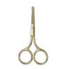 1pc Makeup Scissors 9CM Compact Stainless Steel Small Professional Eyebrow Nose Hair Cut Manicure Nail Tools(Gold for Nose Hair) view 1