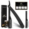 BEAUTICONE Straight Razors for Men  Professional Barber Straight Edge Razor Kit with Replaceable Single Edge Blades - Navajas Para Barbero - Pouch Gift Box 1.2 mm Exposed for Close Shave Ultra Light view 1