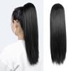 100% Human Hair Ponytail Extension Human Hair Straight Drawstring Ponytail Extension Natural Black for Women 1B Color Brazilian Virgin Human Hair Drawstring (Straight Hair, 18 inch) view 4