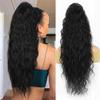 100% Human Hair Drawstring Ponytail Extension,Long Curly Wavy ponytail extension for black women 18 Inch black clip in ponytail hair extensions (Curly Hair, 18 inch) view 1