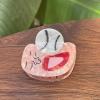 Pink Baseball Hair Clip,Cute Baseball Claw Clip,Balls Shape Hair Claw Clips,Acetate Hair Jaw Clips for Girls,Small Hair Barrettes for Women (Pink Baseball) view 4