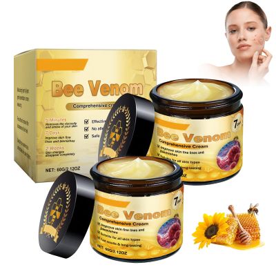 Bee Venom Comprehensive Cream, Professional Bee Venom Skin Treatment Cream, Advanced Firming & Wrinkle-Reducing cream Natural Skin Moisturizer for All Skin Types(2pcs)