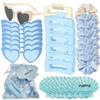 24 Pcs Last Toast on the Coast Bridesmaid Proposal Gifts Bachelorette Hair Claw Clip Heart Sunglasses Scrunchies Accessories Set for Wedding Bachelorette Bridal Party Favors - White & Dusty Blue view 1