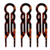 3pcs French Hair Pin for Woman & Girl, Acetate U Shaped Twist Sticks Hairpin Fork Thick Styling Accessories for Various Hair Styles (Red Leopard) view 1