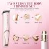 Bikini Trimmer for Women Electric Razor 2 Pack Dual Head Body & Facial Hair Remover -Waterproof USB Rechargeable with Replacement Ceramic Blades, Travel Pouch & Packaging Box(Pink) view 3