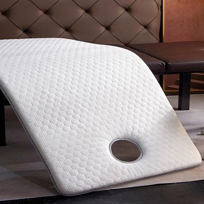 White s,70 * 190 * 3cm, SPA Massage Table Pads & Face Cradle Set Emulsion Soft and Comfortable Thick Facial Bed and Toilecrest 3cm Thickened Mattress with Holes