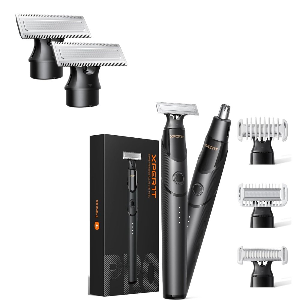 Electric Beard Trimmer and Magnetic Replacement Blades Set