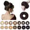 SEGOHAIR Hair Bun 100% Human Hair Natural Stright Messy Bun Hair Piece with Elastic Scrunchie for Women & Girls- 2 PCS Natural black view 1