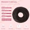 SEGOHAIR Hair Bun 100% Human Hair Natural Stright Messy Bun Hair Piece with Elastic Scrunchie for Women & Girls- 2 PCS Natural black view 2