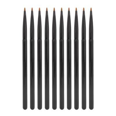 10pcs Lip Liner Brush, Soft Portable Detail Lip Liner Makeup Brush Tool, Black Cosmetic Brush for Precise Lip Lining, to Use with Ergonomic