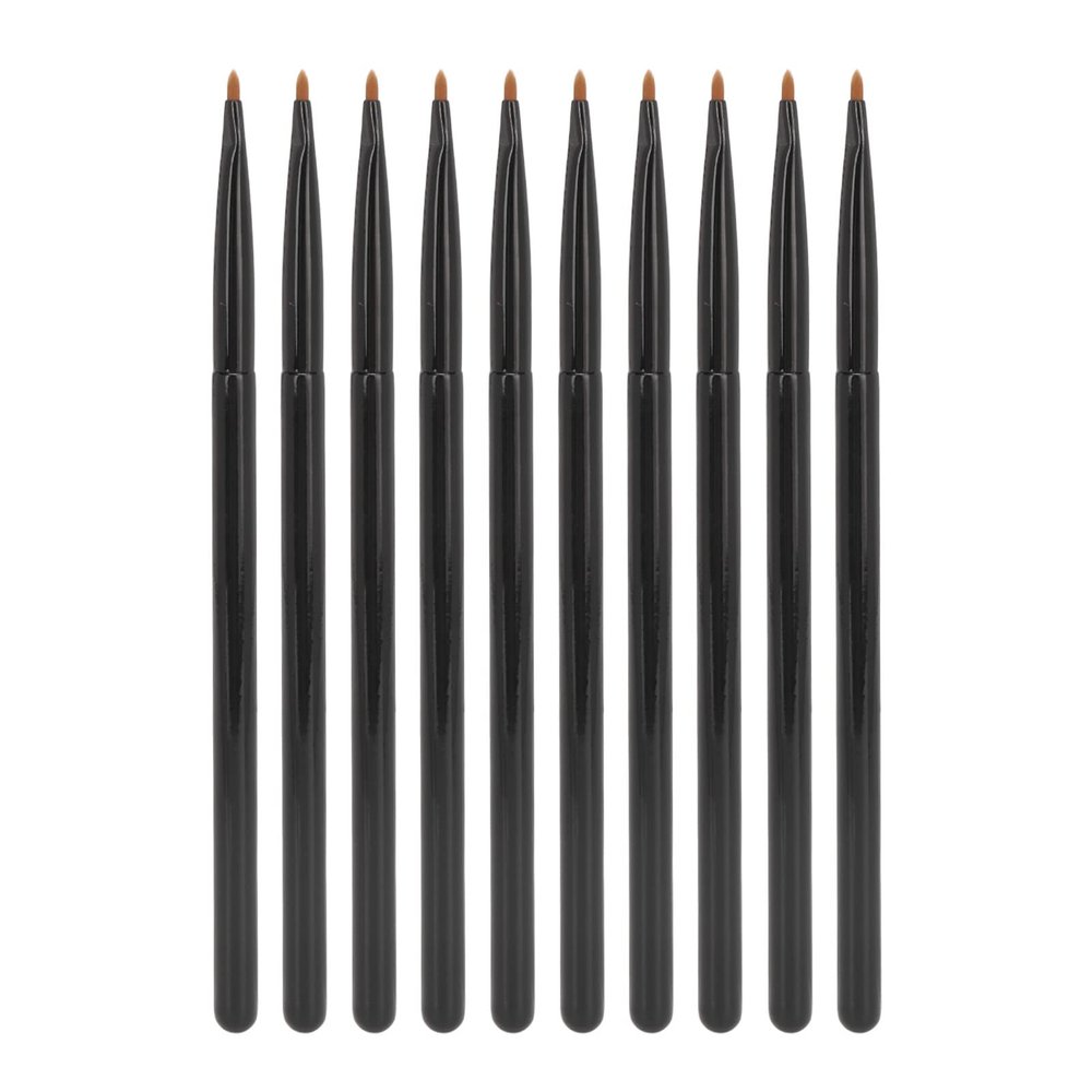 10pcs Lip Liner Brush, Soft Portable Detail Lip Liner Makeup Brush Tool, Black Cosmetic Brush for Precise Lip Lining, to Use with Ergonomic