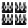 4pcs French Side Comb, Black Small French Slide Hair Comb Decorative Bun Hold Clips Strong Hair Styling Accessories for Girls & Women view 1